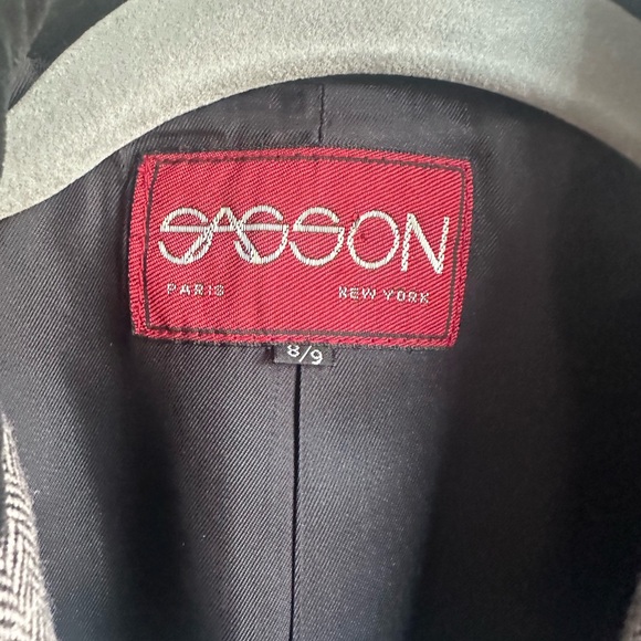 Vintage Black and Gray Women's Blazer - Picture 2 of 4